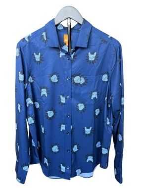 Construct Save Them All French Bulldog Print Button Down Shirt Women’s L J43